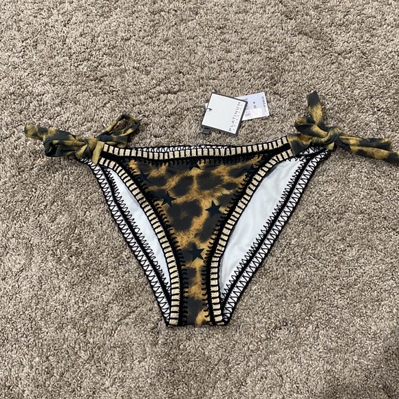 PQ Swim Platinum Swimwear Black with Gold jungle Crochet Trim Bikini Set - Picture 3 of 6